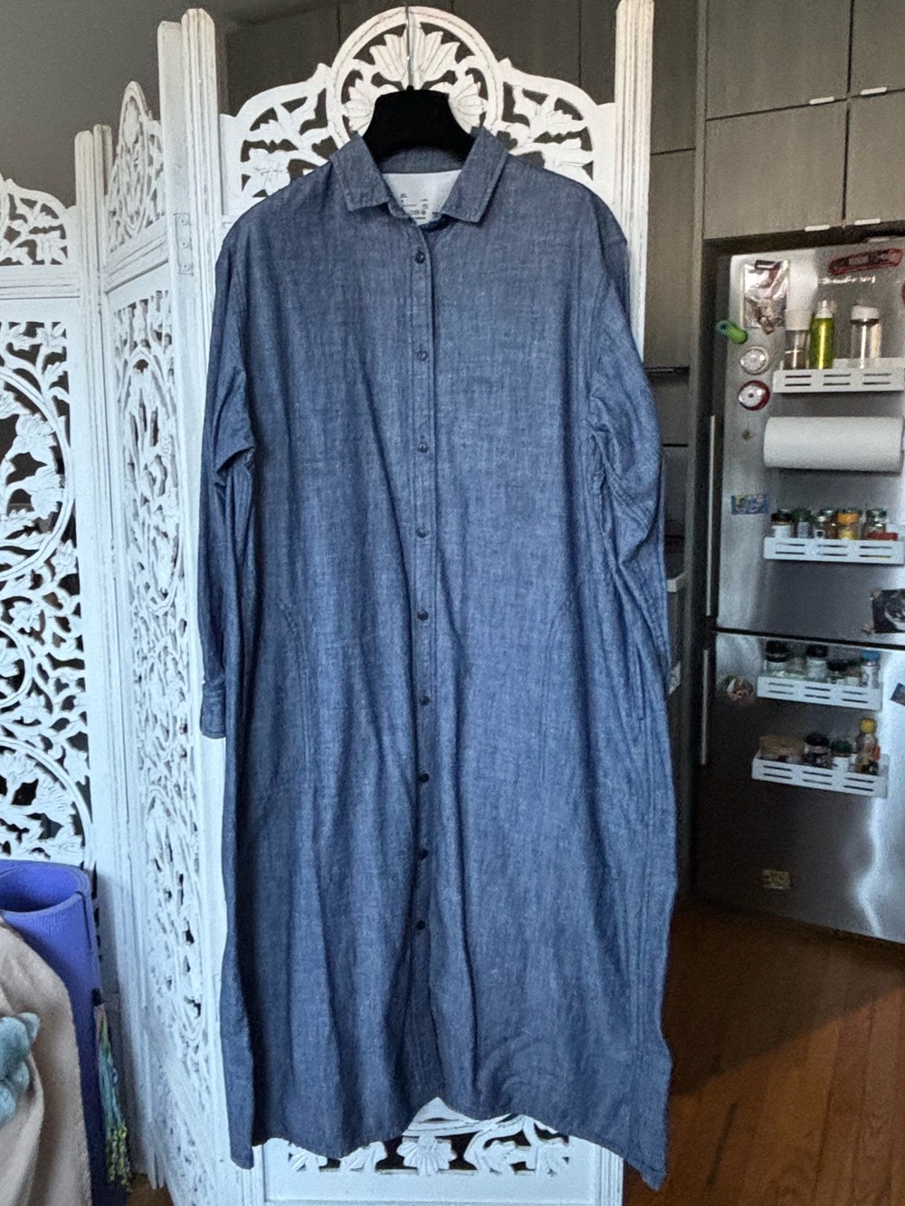 Muji navy chambray dress